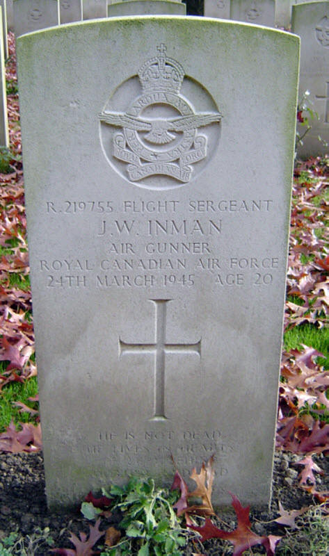 F/Sgt John Ward Inman<br/><br /><br />died March 24th, 1945
